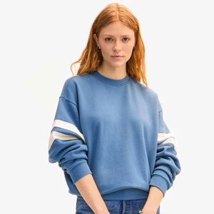 Clare V Oversized Varsity Sweatshirt Desert Blue NWT/Brand New